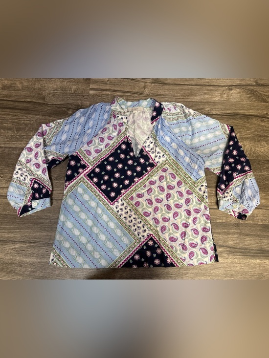 LOFT Other - LOFT XS Patchwork Paisley Button Down Blouse Boho Chic Long Sleeve